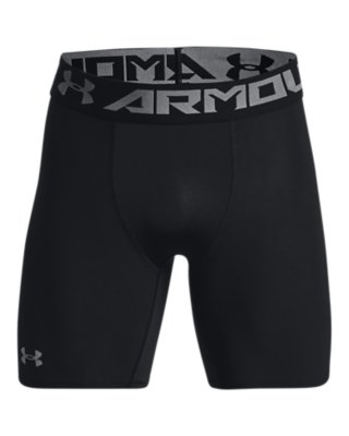 Under Armour Mens White Grey Compression HeatGear Base Layer Gym Training Shorts